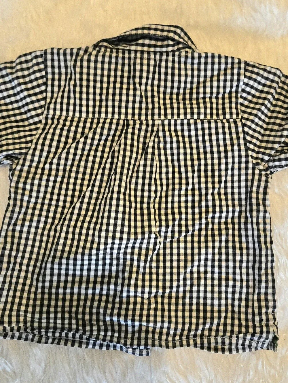 Gap Baby Boy's 6-12 Months Gingham Short-Sleeve Button-Up Shirt - Black & White
